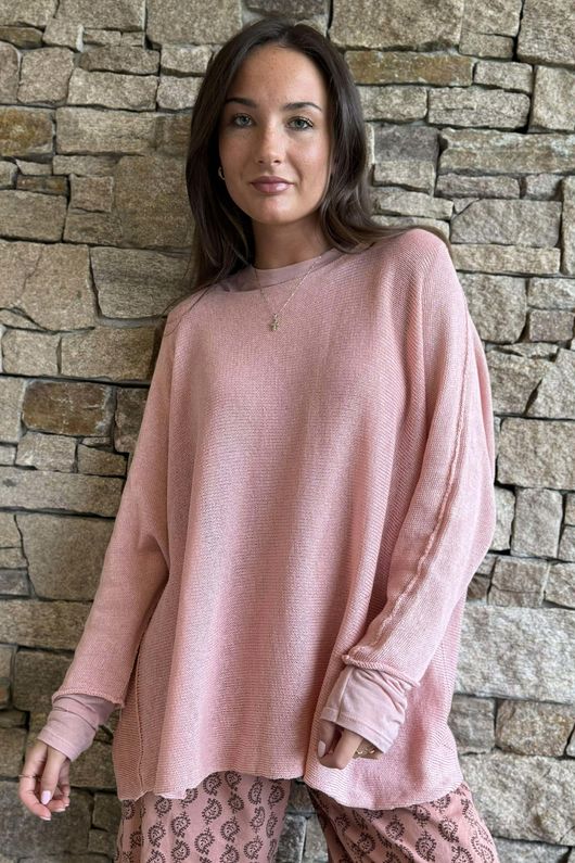 Conrad Slouch Cotton Knit Rose /30=